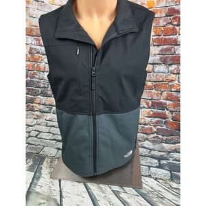 The North Face Mens Vest M Black Gray Full Zip Sleeveless Jacket Layer